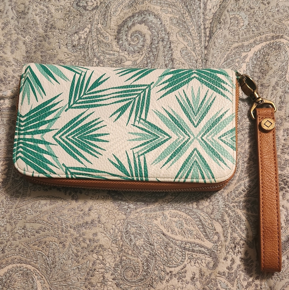 Thirty-one All About the Benjamins wallet with wrist strap included Palm Print